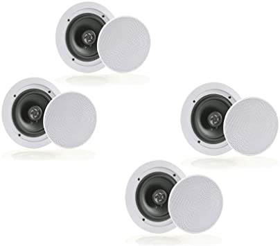 Photo 1 of Pyle Audio PDICBT652RD 6.5 Inch 2 Way 200 Watt Bluetooth Home Audio Ceiling Wall Speakers with 30 Feet Wireless Range, (4 Speakers)