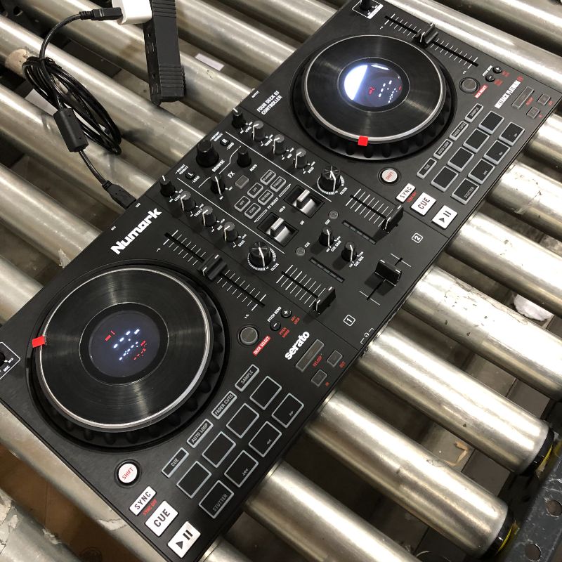 Photo 3 of Numark Mixtrack Platinum FX - DJ Controller For Serato DJ with 4 Deck Control, DJ Mixer, Built-in Audio Interface, Jog Wheel Displays and FX Paddles
