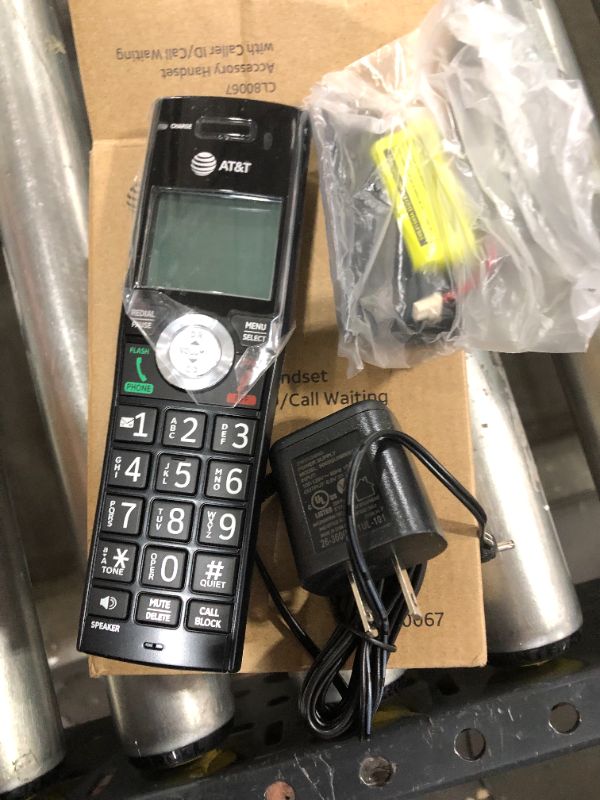 Photo 2 of AT&T CL80067 Accessory Handset for CL82x07, CL82x57, CL82x67, CL83x07, CL84x07 Series Cordless Phone for Home with Call Blocking, Caller ID Announcer, Intercom, and Long Range, Black/Wood Grain Finish
