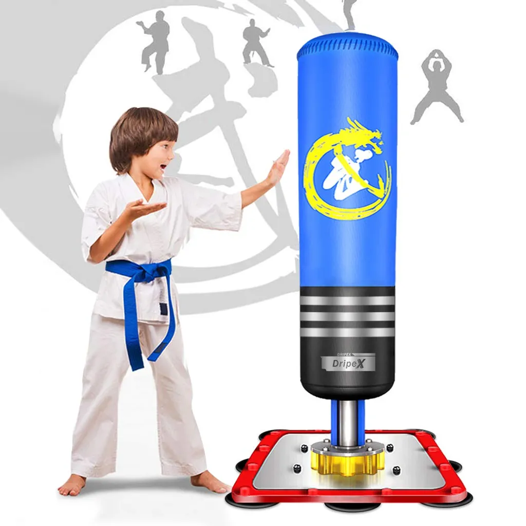 Photo 1 of Dripex punching bag children's free-standing punching bag boxing partner boxing trainer punching bag (blue)
