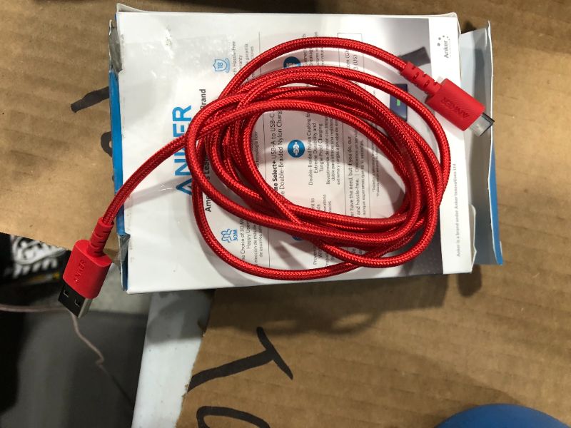 Photo 2 of Anker - PowerLine Select+ USB-C to USB-A Cable 6-ft - Red