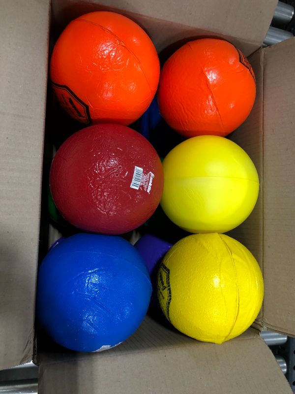 Photo 2 of 12 PACK Franklin Sports Dodgeball Ball Set – Superskin-Coated Foam Balls for Playground Games – Small Dodgeballs for Gymnasium Games – Easy-Grip Foam Balls – Won’t Shred or Tear for Hours of Fun
