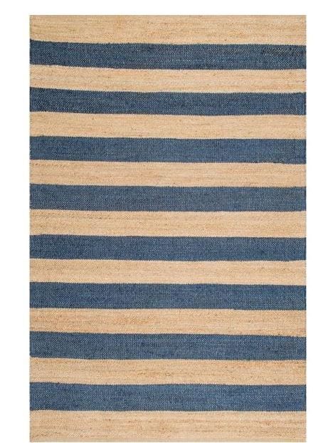 Photo 1 of Alisia Stripes Jute Denim 4 X 6 FT. Area Rug
