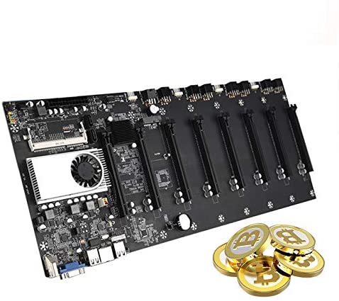 Photo 1 of BTC-T37 Mining Machine Motherboard CPU Set 8 Video Card Slot DDR3 Memory Integrated for Low Power Safety VGA Interface for Mining Machine(Black)
