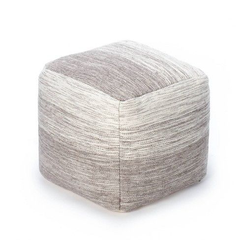 Photo 1 of Anji Mountain Halifax 20" x 20" x 20" Gray Ivory Pouf