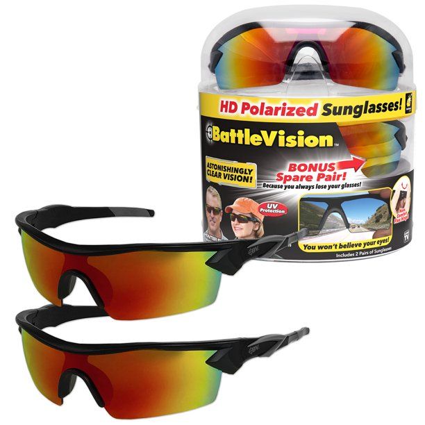 Photo 1 of As Seen On TV BattleVision HD Polarized Sunglasses 2 Pairs, Eliminate Glare
