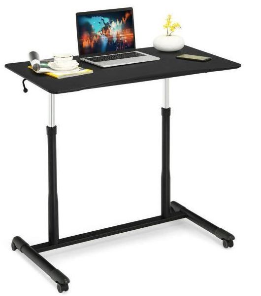 Photo 1 of COSTWAY 37.5 in Rectangle Black Wood Computer Desk
