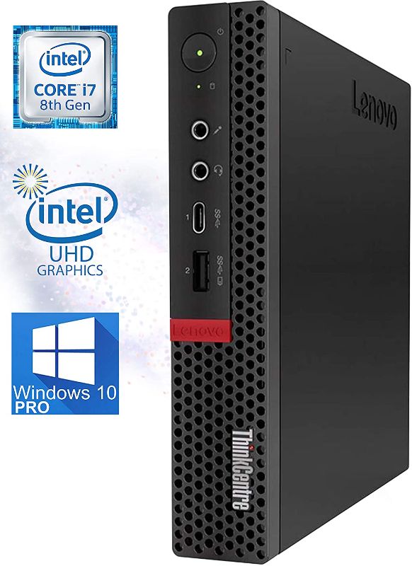 Photo 1 of Lenovo ThinkCentre M920Q Tiny, Quad-Core i5 Intel Processor, 16GB RAM, 500GB SSD, 4K 3-Monitor Support DisplayPort, HDMI, WiFi, Bluetooth - Windows 10 Pro (Renewed)
