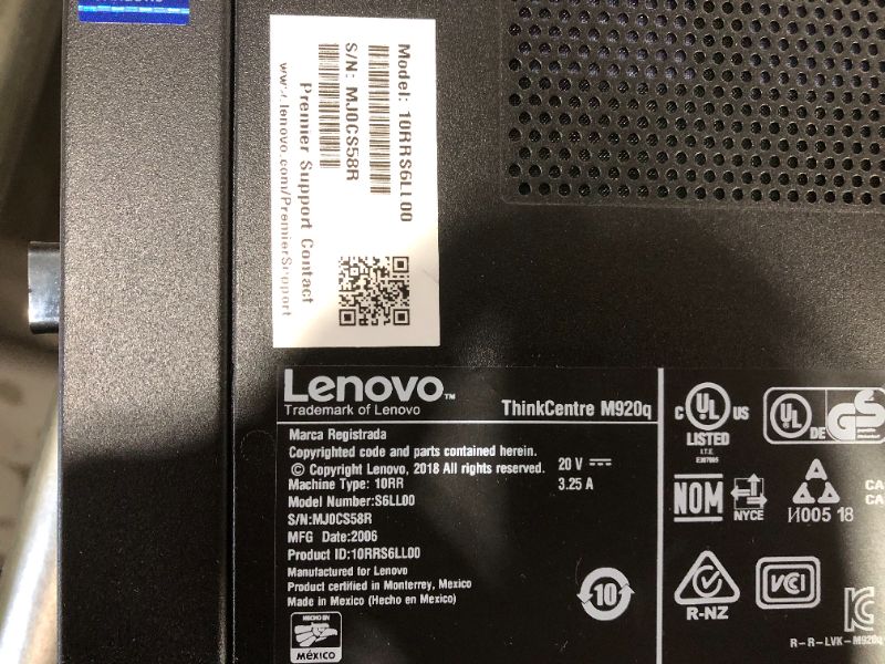Photo 6 of Lenovo ThinkCentre M920Q Tiny, Quad-Core i5 Intel Processor, 16GB RAM, 500GB SSD, 4K 3-Monitor Support DisplayPort, HDMI, WiFi, Bluetooth - Windows 10 Pro (Renewed)
