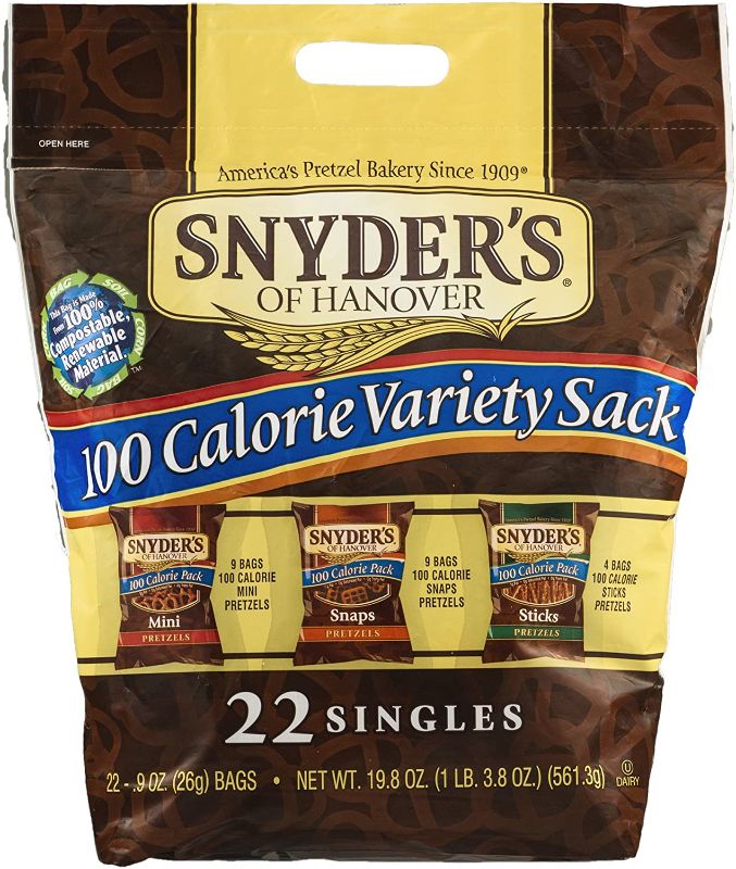 Photo 1 of 4 PACK Snyder's of Hanover 100 Calorie Variety Sack - 22 CT, BEST BY 12 JUN 2021
