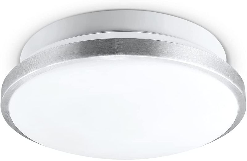 Photo 1 of Globe Electric Works with Alexa Smart 14" Silver Flush Mount - Brushed Steel Finished, A Certified for Humans Device
