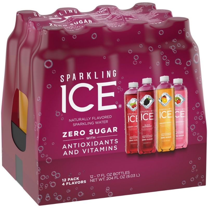 Photo 1 of 2 PACK Sparkling Ice Variety Pack-Black Raspberry/Orange Mango/Kiwi Strawberry/Cherry Limeade - 12pk/17 fl oz Bottles, BEST BY 13 MAY 2022

