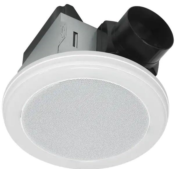 Photo 1 of 80 CFM Ceiling Mount Bathroom Exhaust Fan with Bluetooth Speaker and LED Light
