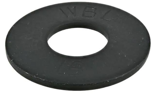 Photo 1 of 1/2 in. Black Exterior Flat Washers (50-Pack)
