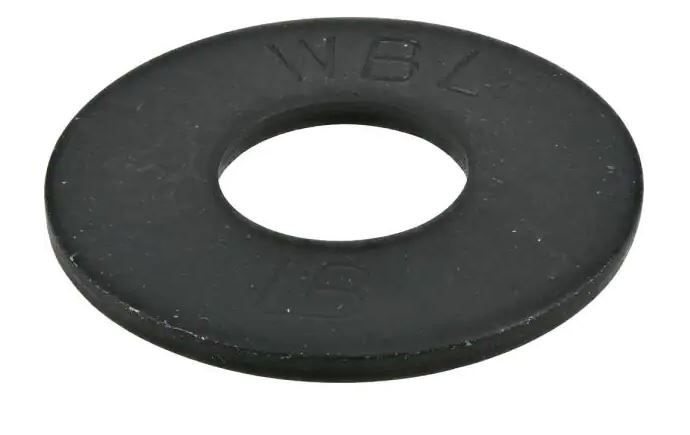 Photo 1 of 1/2 in. Black Exterior Flat Washers (50-Pack)
