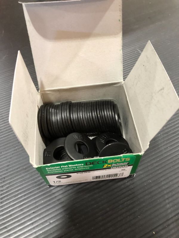 Photo 2 of 1/2 in. Black Exterior Flat Washers (50-Pack)
