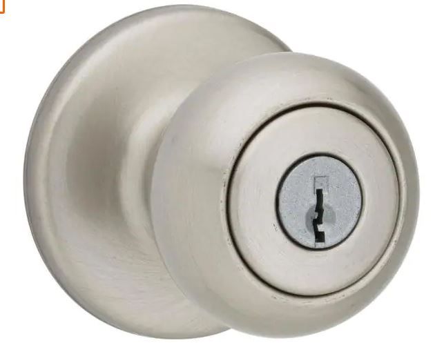 Photo 1 of Cove Satin Nickel Keyed Entry Door Knob
