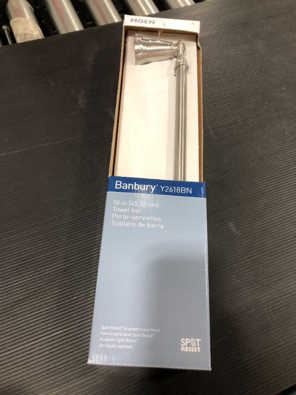 Photo 2 of Banbury 18 in. Towel Bar in Spot Resist Brushed Nickel
