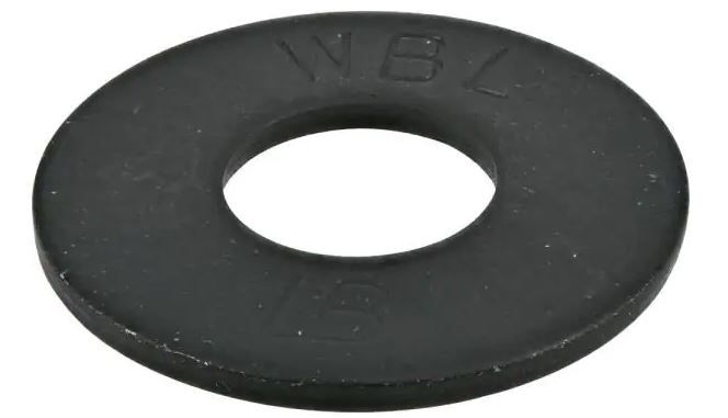 Photo 1 of 1/2 in. Black Exterior Flat Washers (50-Pack)
 - Set of 2