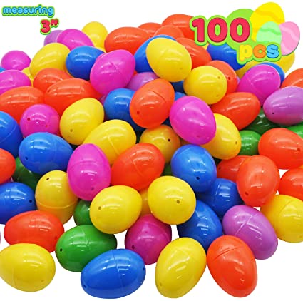 Photo 1 of 100 Set 3" Colorful Easter Eggs for Filling Specific Treats, Easter Theme Party Favor, Easter Eggs Hunt, Basket Stuffers Filler, Classroom Prize Supplies

