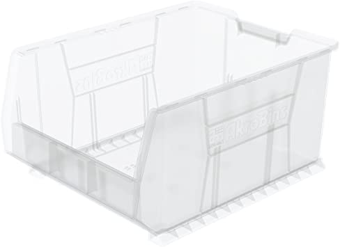 Photo 1 of Akro-Mils 30289 Super-Size AkroBin Heavy Duty Stackable Storage Bin Plastic Container, (24-Inch L x 18-Inch W x 12-Inch H), Clear, (1-Pack)
