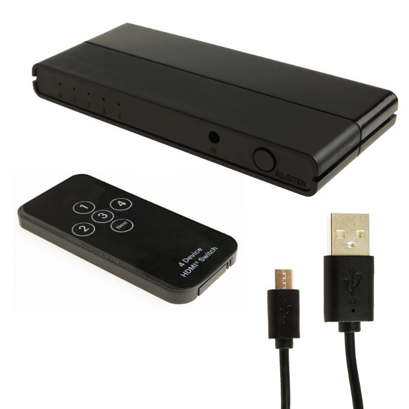 Photo 1 of onn.4-Port HDMI Switch, Connect Multiple Devices: DVD/Blu-Ray Players, Gaming Consoles, Laptops
