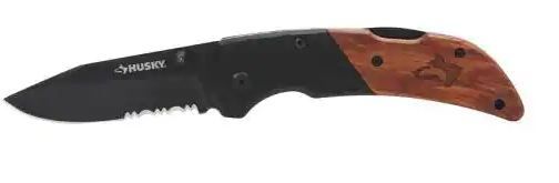 Photo 1 of 2.875 in. Steel Straight Edge Clip Point Folding Knife
