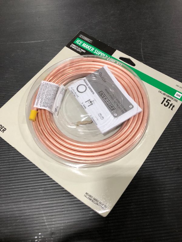 Photo 1 of 1/4 in. COMP x 1/4 in. COMP x 15 ft. Copper Ice Maker Installation Kit
