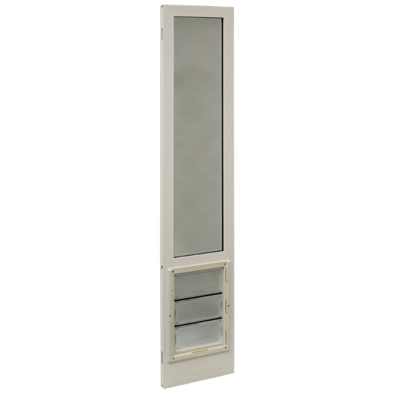 Photo 1 of 10.25 in. x 15.75 in. Large White Insulated AirSeal Pet Patio Door for 92.75 in. to 94.5 in. Vinyl Sliding Door
