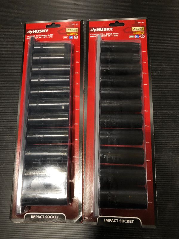 Photo 1 of 1/2 in. Drive Deep SAE Impact Socket Set & 1/2 in. Drive Deep Metric Impact Socket Set 
