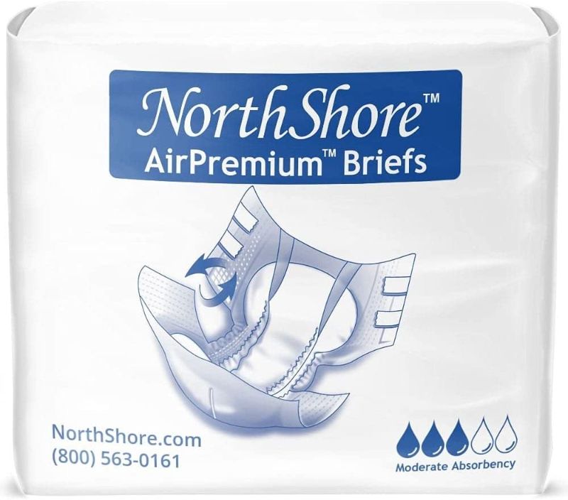 Photo 1 of NorthShore AirPremium Tab-Style Briefs for Men and Women, Small, Pack/20
