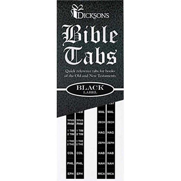 Photo 1 of black quick reference adhesive old and new testament bible indexing tabs - SET OF 5
