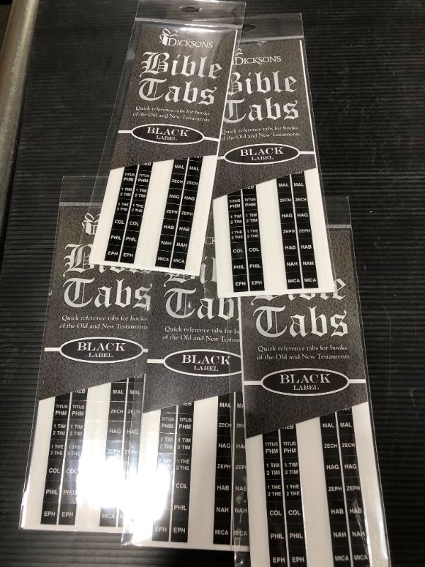Photo 2 of black quick reference adhesive old and new testament bible indexing tabs - SET OF 5
