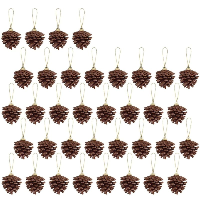 Photo 1 of 2.5" Hanging Real Pine Cones Ornaments, 36 Pcs