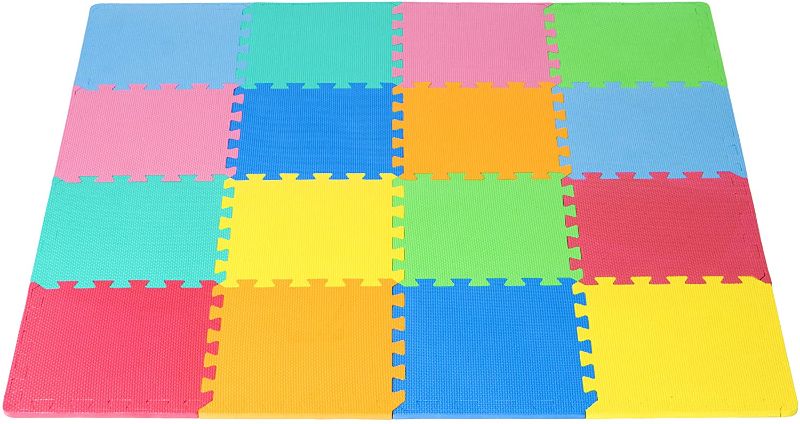 Photo 1 of 12 Inch Kids Foam Puzzle Floor Play Mat with Solid Colors