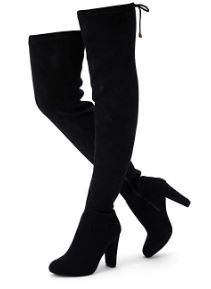 Photo 1 of VEPOSE Women's 992 Over The Knee Boots Suede Long Thigh High Boot High Heel with Inner Zipper, BLACK, SIZE 10
