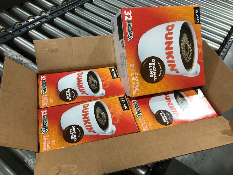 Photo 2 of Dunkin Donuts Original Flavor Coffee K-Cups For Keurig K Cup Brewers, 32 Count, 4 BOXES, 128 COUNT PODS, BEST BY 29 SEPT 2021