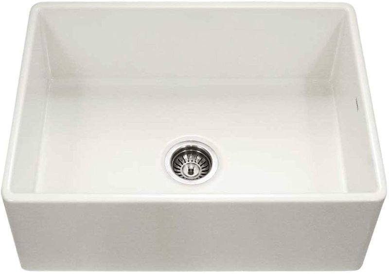 Photo 1 of HOUZER PTS-4100 BQ Platus Series Apron-Front Fireclay Single Bowl Kitchen Sink, 30", Biscuit, 30 Inch
