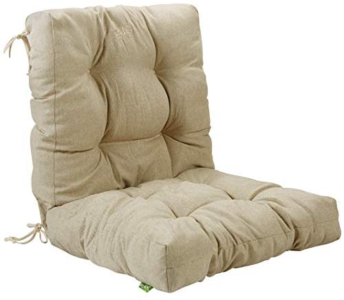 Photo 1 of EAGLE PEAK Tufted Outdoor/Indoor High Back Patio Chair Cushion, BEIGE, 44'' x 22''
