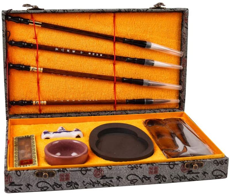 Photo 1 of Artecho Chinese Calligraphy Brushes Gift, Calligraphy Sumi Brush, Chinese Brushes Set 10 Pcs for Beginners

