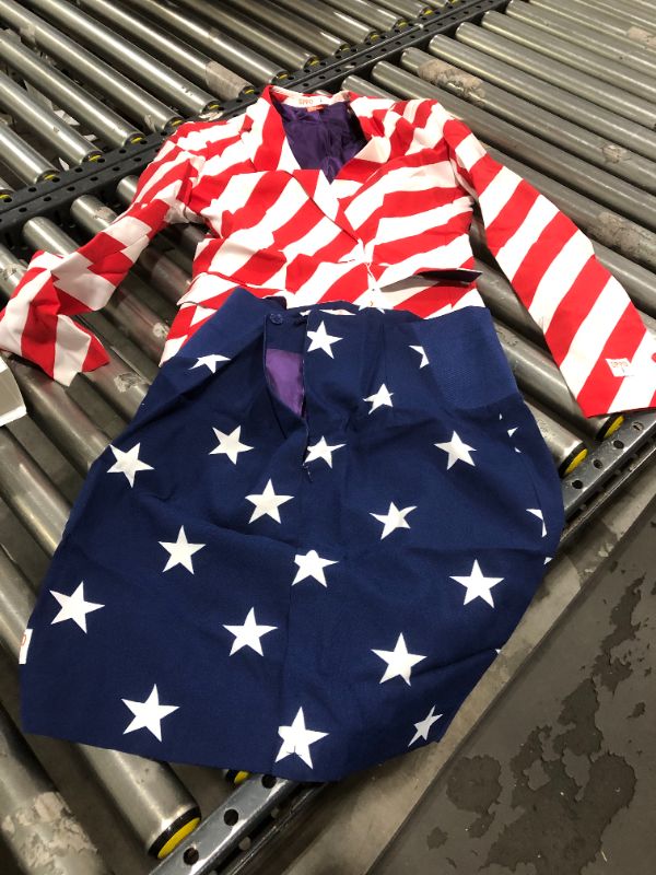 Photo 2 of Red and Blue Stars with Stripes Holiday Patriotic Women's Adult Americana Suit - US10