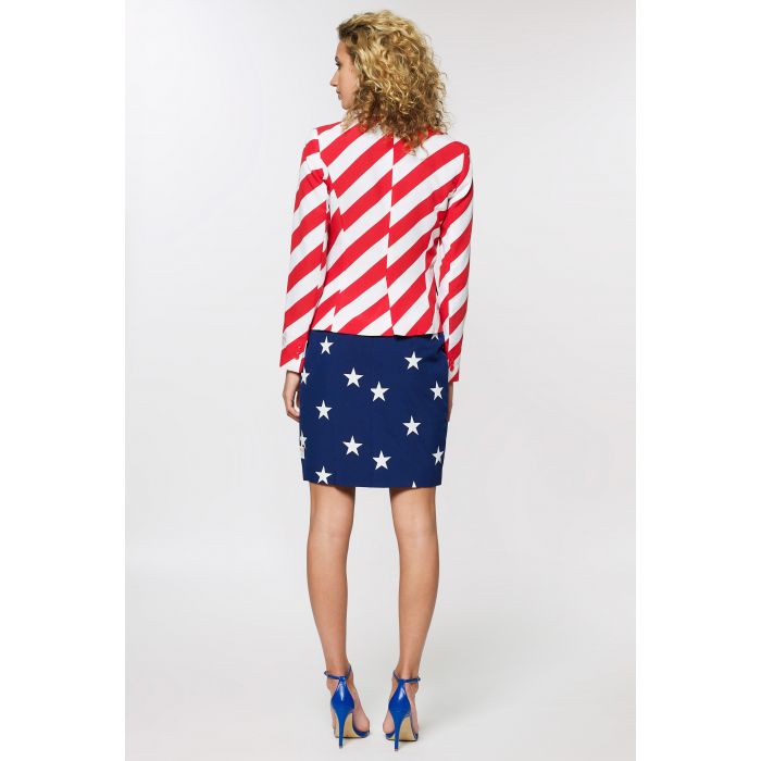 Photo 1 of Red and Blue Stars with Stripes Holiday Patriotic Women's Adult Americana Suit - US10