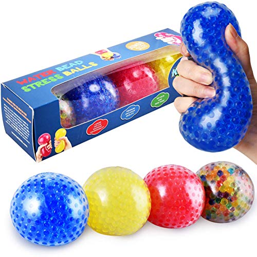 Photo 1 of KELZ KIDZ Durable Jumbo Squishy Water Bead Stress Balls (4 Pack) - Great Sensory Toy for Anxiety Relief