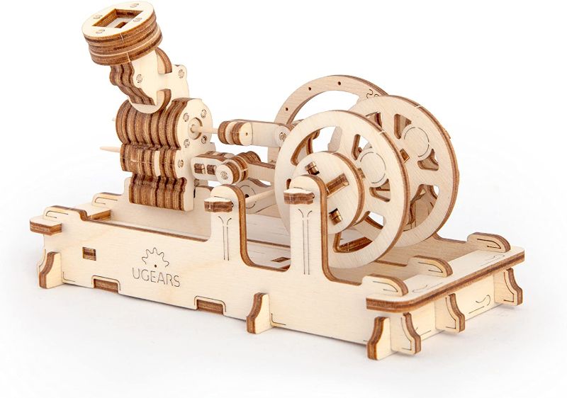 Photo 1 of UGEARS Engine 3D Wooden Puzzle Brain Teaser Construction Set for Teens and Adults
