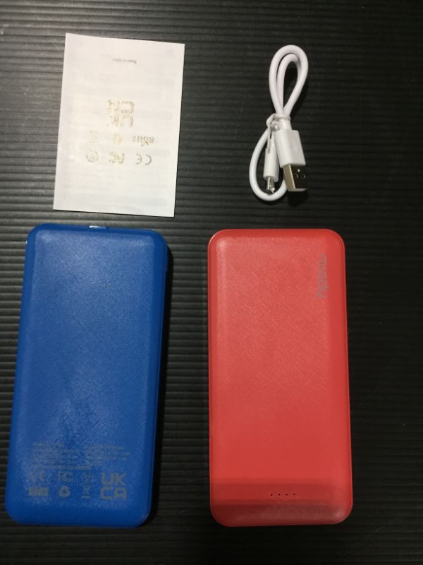 Photo 1 of 2-Pack Miady 10000mAh Dual USB Portable Charger, Fast Charging Power Bank with USB C Input, Backup Charger for iPhone X, Galaxy S9, Pixel 3 and etc …
