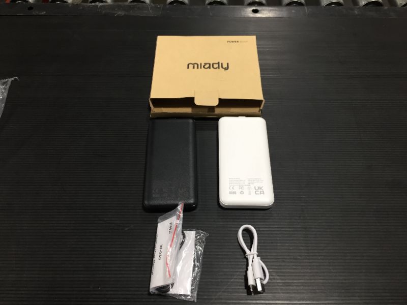 Photo 2 of 2-Pack Miady 10000mAh Dual USB Portable Charger, Fast Charging Power Bank with USB C Input, Backup Charger for iPhone X, Galaxy S9, Pixel 3 and etc …
