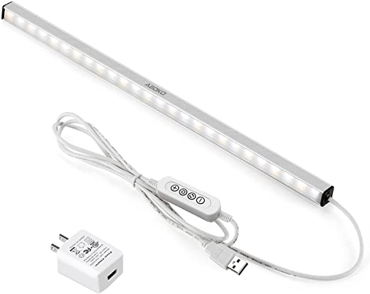 Photo 1 of ASOKO LED Under Cabinet Lighting USB Plug-in, Dimmable, 3 Color Changing( 2700K, 4000K,6000K), 14.5 in, Under Counter Lights for Kitchen, Shelf, Cupboard, Under Desk Light, Monitor USB Light Bar
