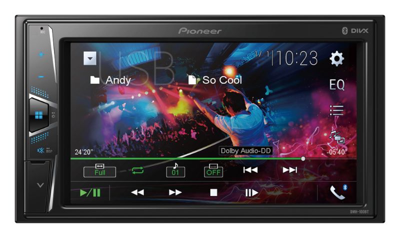 Photo 1 of Pioneer DMH-100BT in-Dash Receiver with 6.2 Touchscreen and Bluetooth Double DIN Backup Camera Ready
