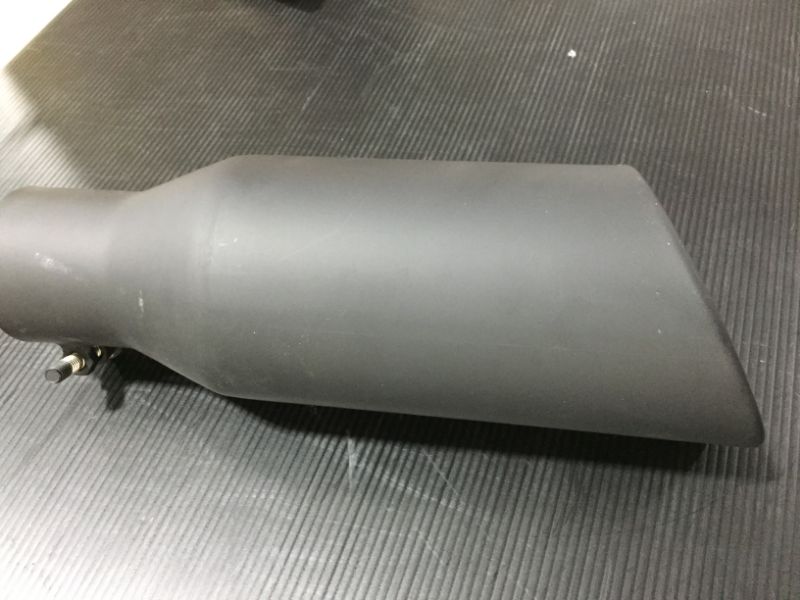 Photo 3 of 4 Inch Inlet Exhaust Tip, A-KARCK Bolt On 4" Inlet 5" Outlet 12" Long Black Coating Exhaust Tailpipe Tip, Stainless Steel Rolled Edge
