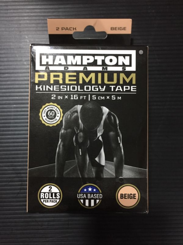 Photo 2 of (2 Pack) Premium Kinesiology Tape | Athletic Tape Supports & Protects Muscles, Knees, Shoulders & Plantar Fasciitis | Waterproof & Hypoallergenic | Beige Uncut Kinesiology Tape
